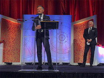 Masimo Founder and CEO Joe Kiani speaking at the 2018 IPO Education Foundation Awards Dinner