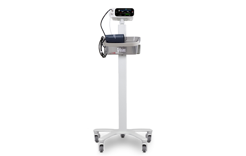Optional roll stand for tetherless device transport.
